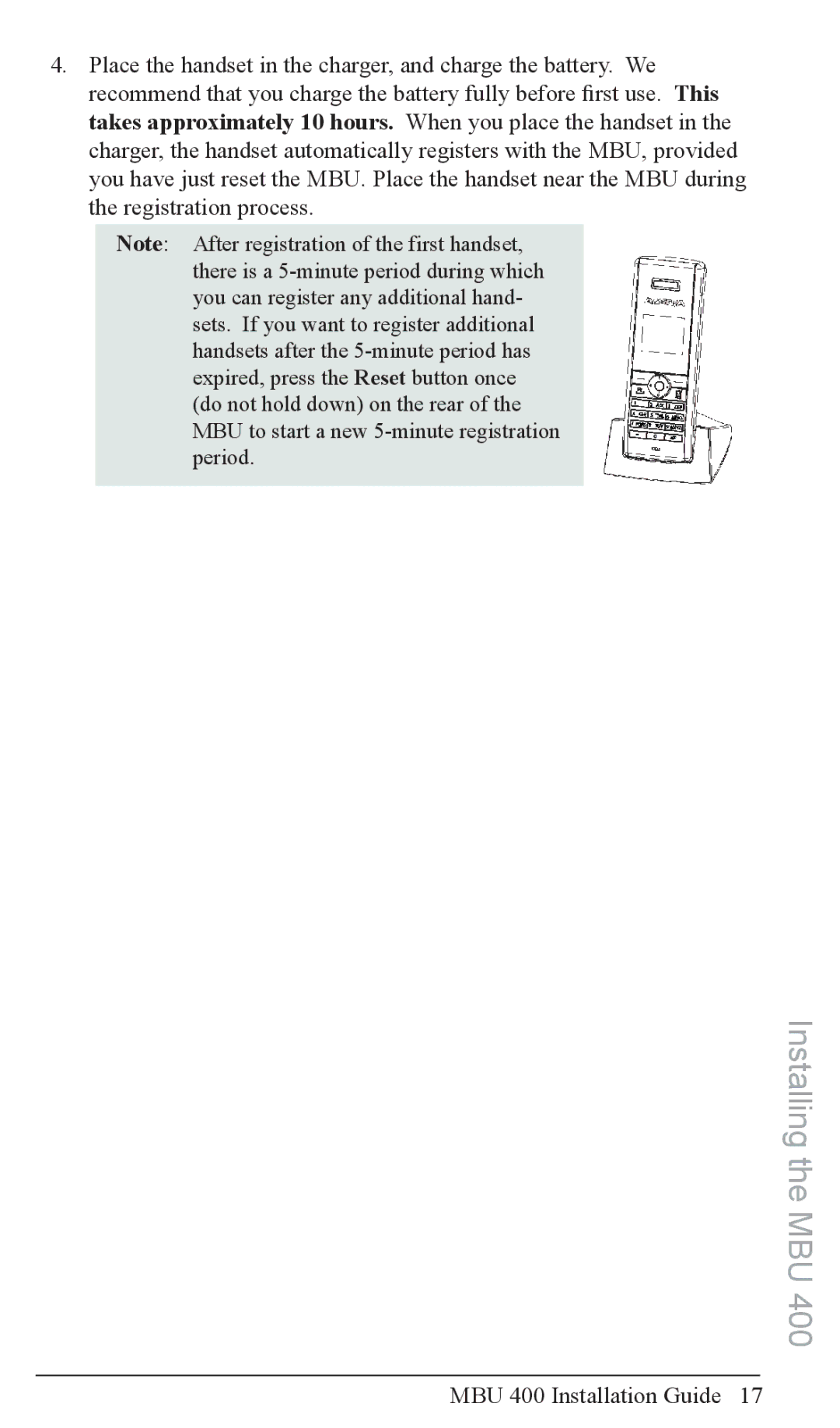 Aastra Telecom MBU 400TM manual Installing the MBU 