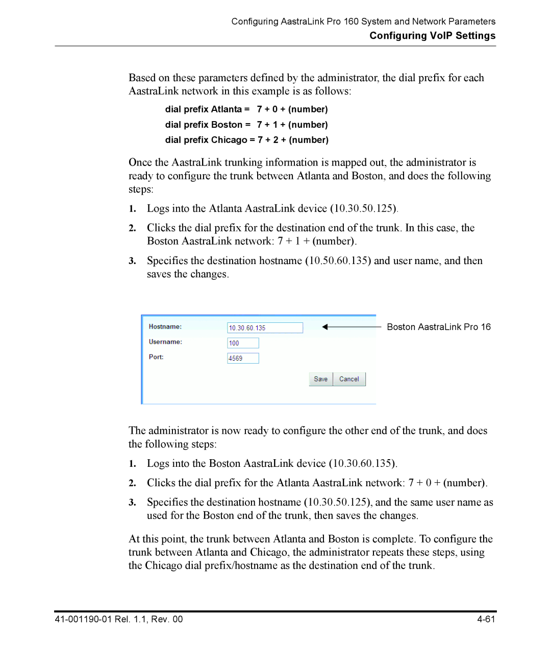 Aastra Telecom Pro 160 manual Boston AastraLink Pro 