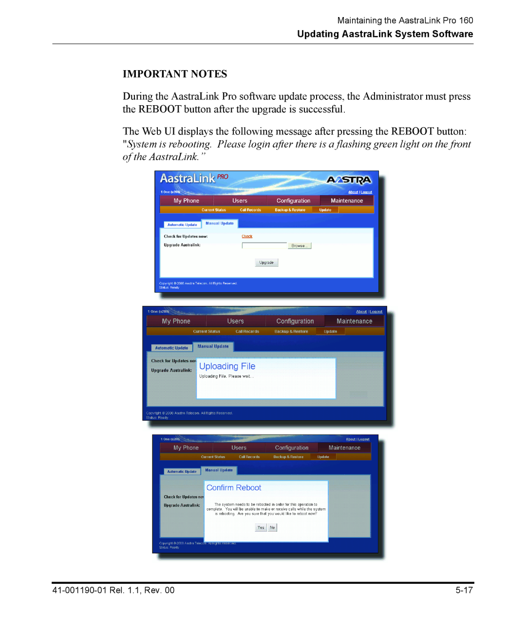 Aastra Telecom Pro 160 manual Important Notes 