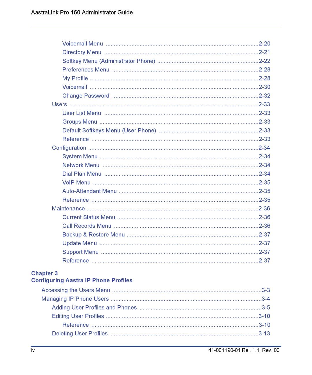 Aastra Telecom Pro 160 manual Chapter Configuring Aastra IP Phone Profiles 