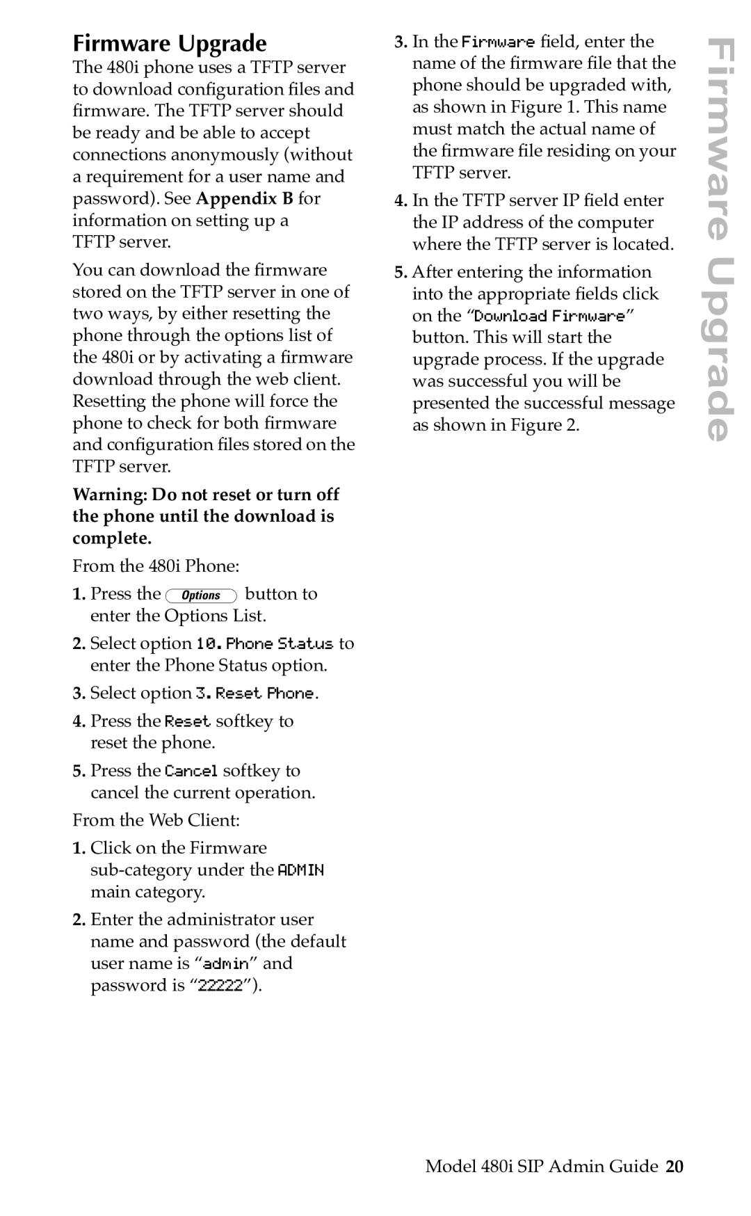 Aastra Telecom SIP manual Firmware Upgrade 