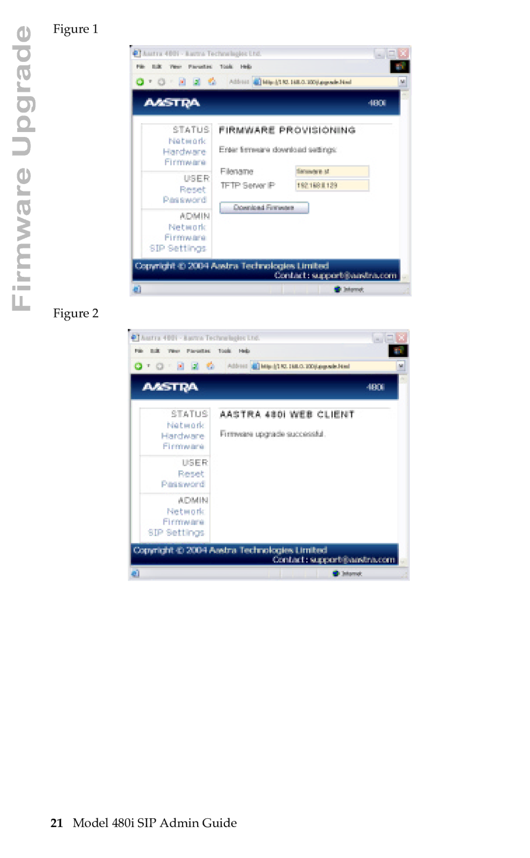 Aastra Telecom SIP manual Firmware Upgrade 