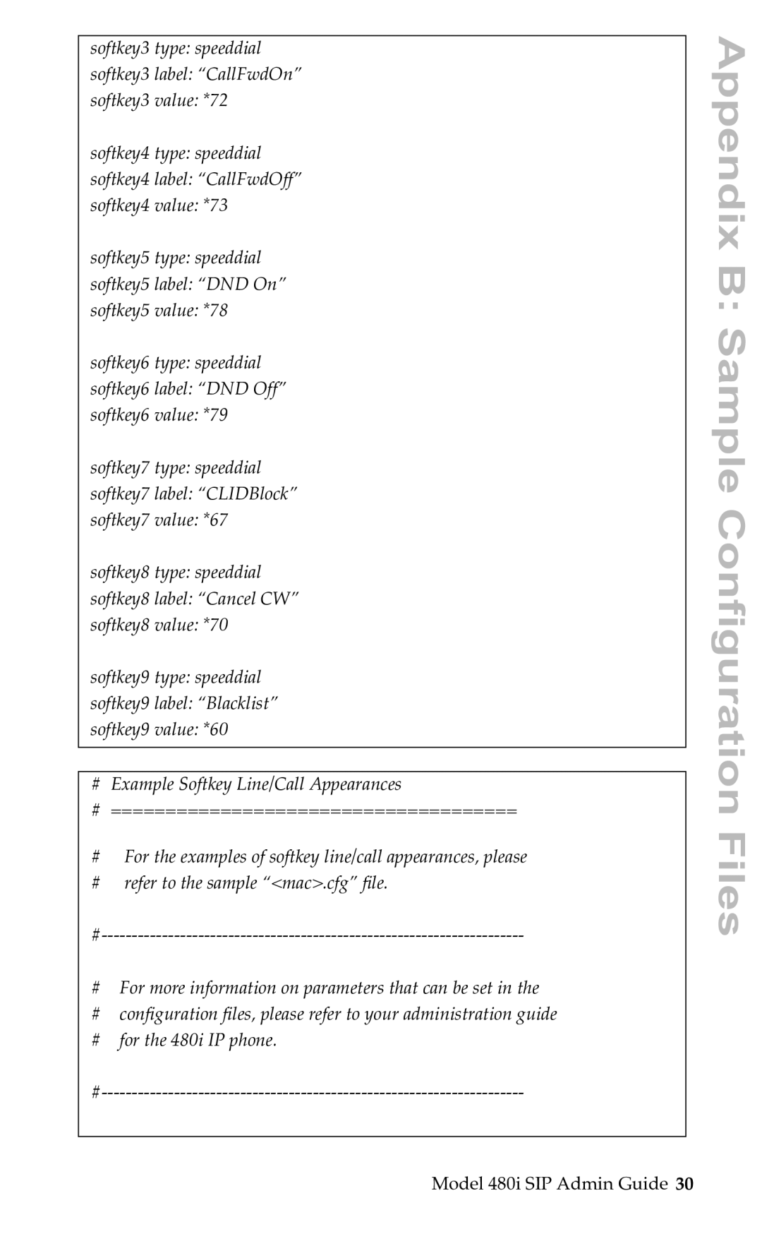 Aastra Telecom SIP manual Appendix B Sample Configuration Files 