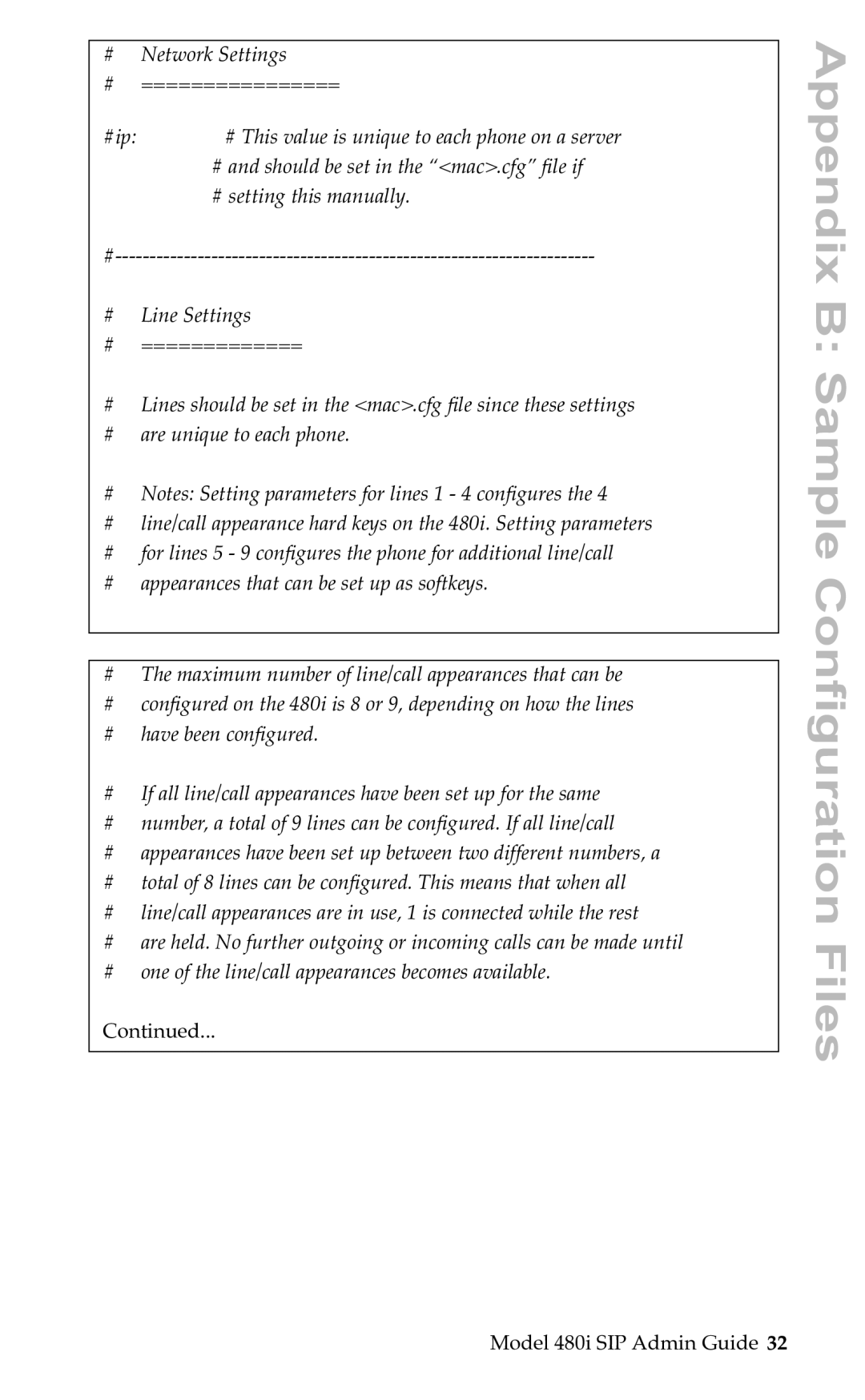 Aastra Telecom SIP manual Appendix B Sample Configuration Files 