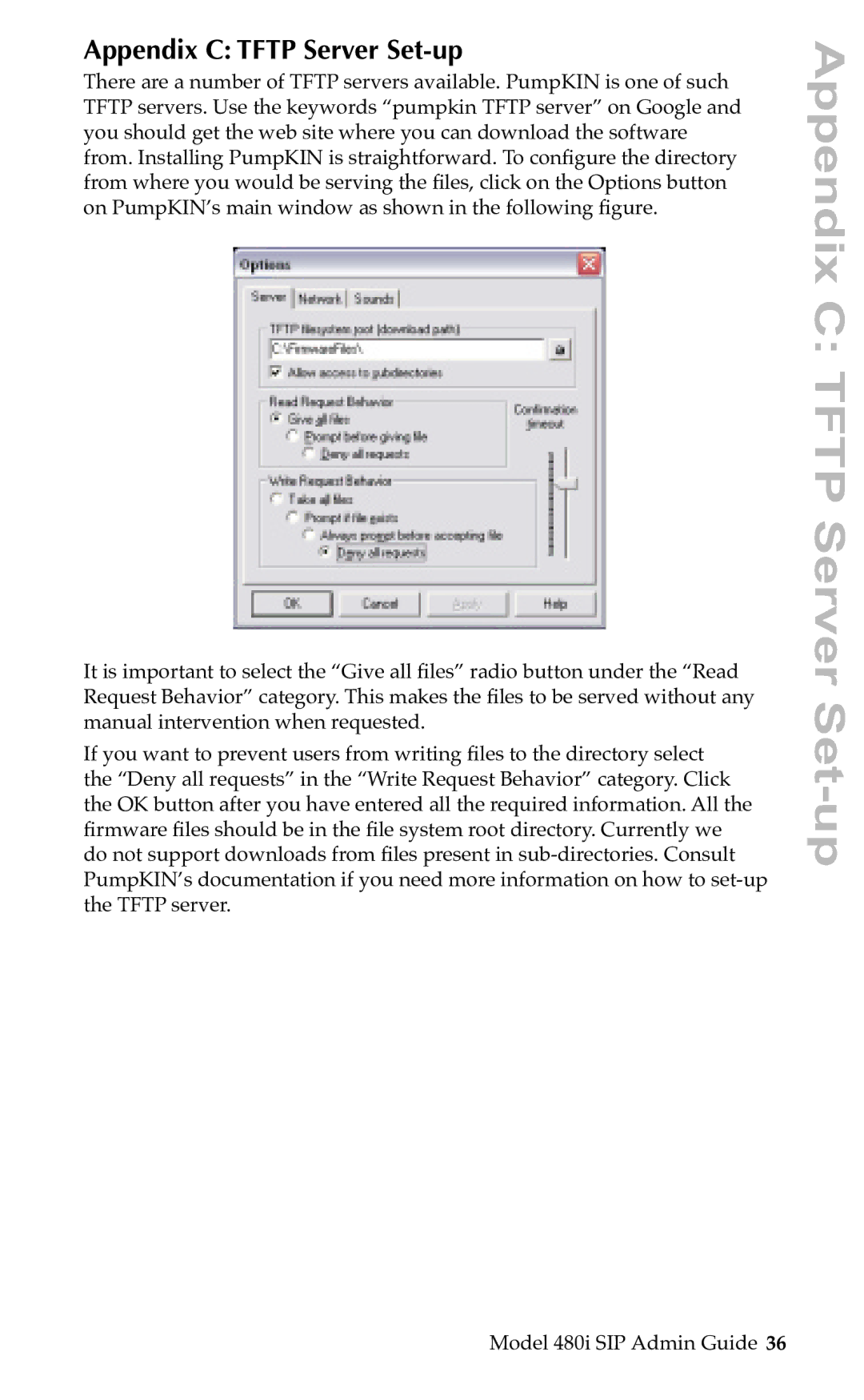 Aastra Telecom SIP manual Appendix C Tftp Server Set-up 