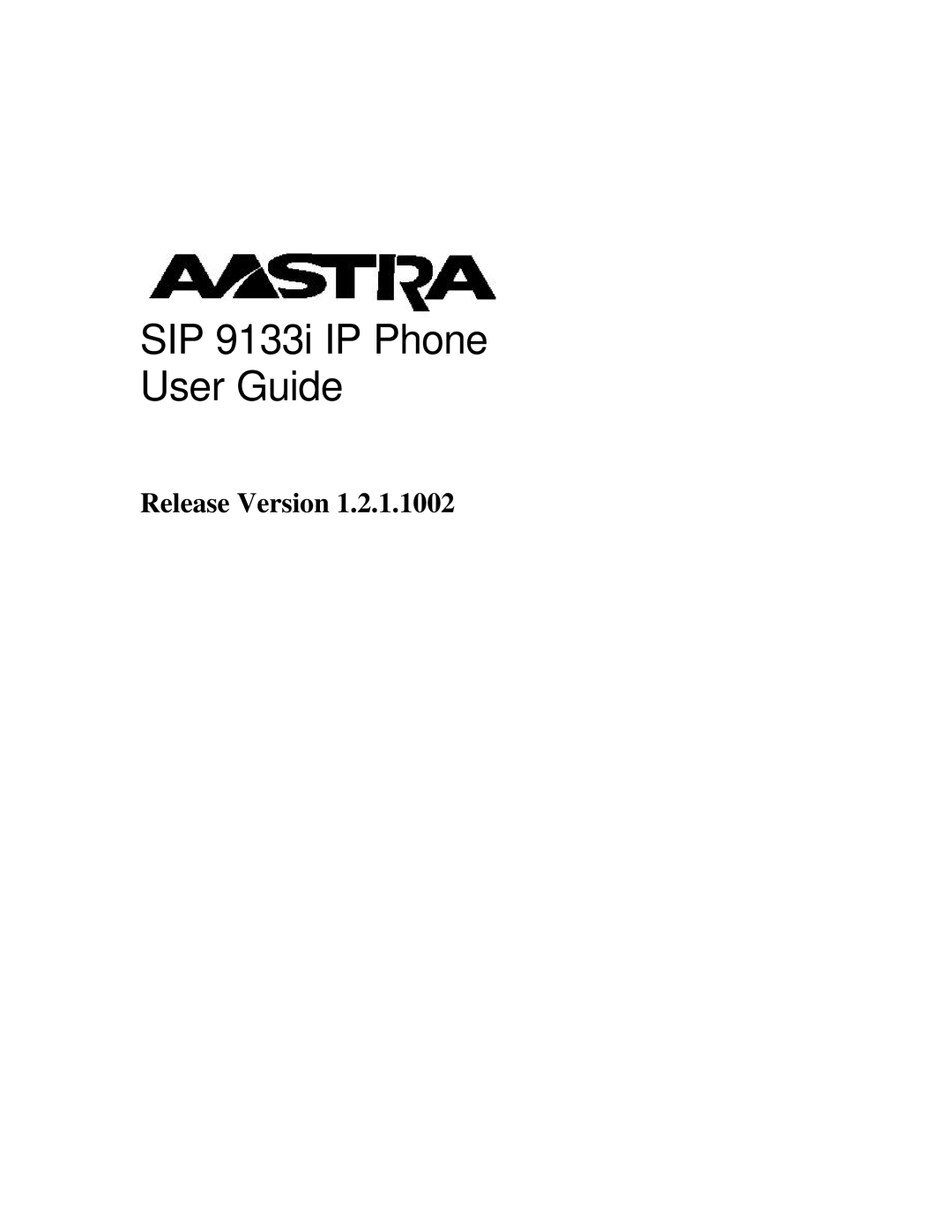 Aastra Telecom SIP9133i manual SIP 9133i IP Phone User Guide 