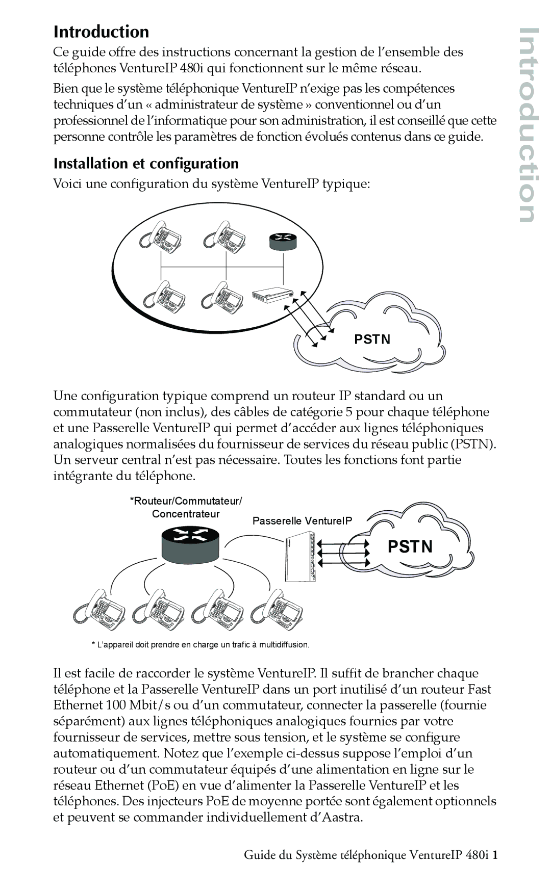 Aastra Telecom Telephone manual Introduction, Installation et conﬁguration 