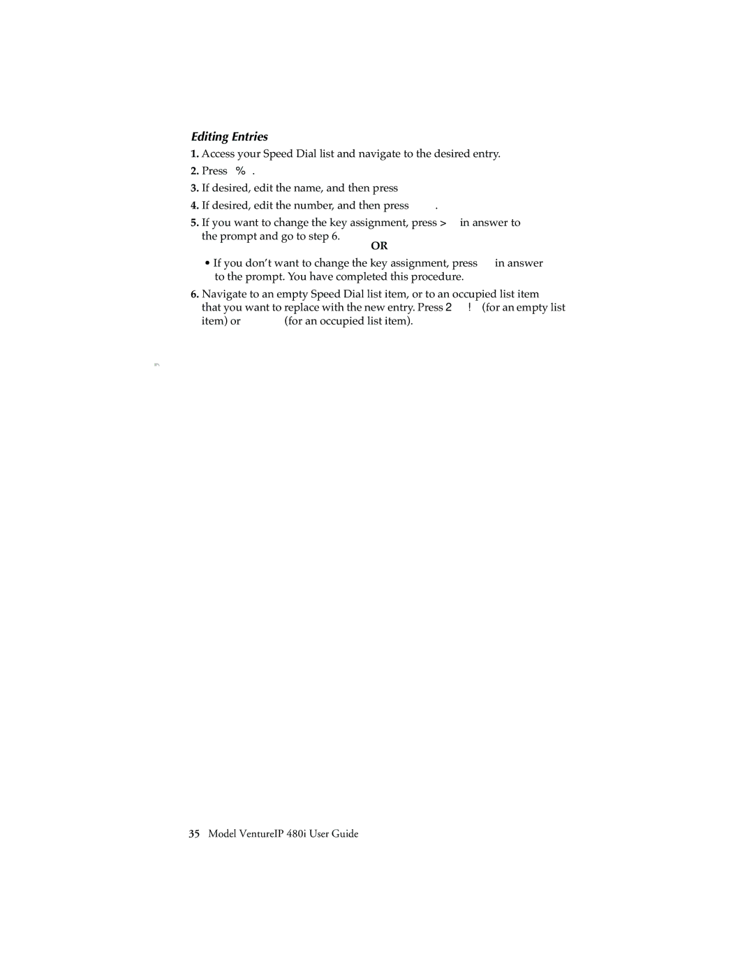 Aastra Telecom VentureIP manual Editing Entries 