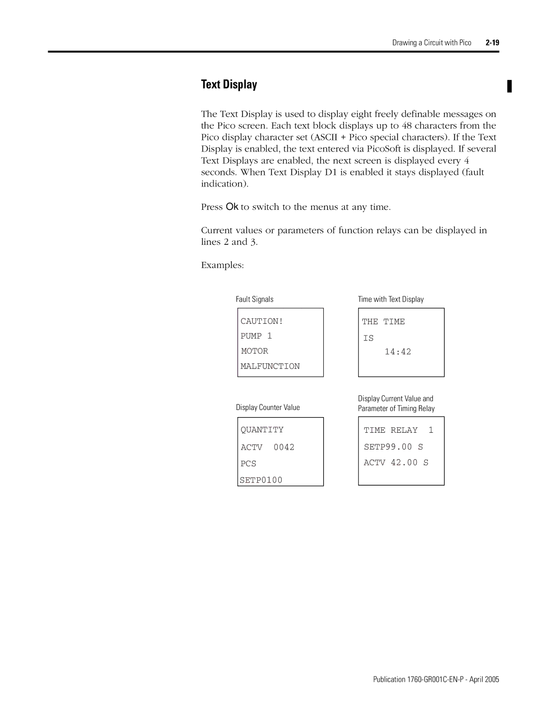 AB Soft 1760 manual Text Display 