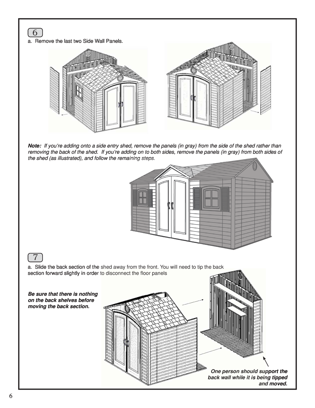 AB Soft 6424 manual a. Remove the last two Side Wall Panels 