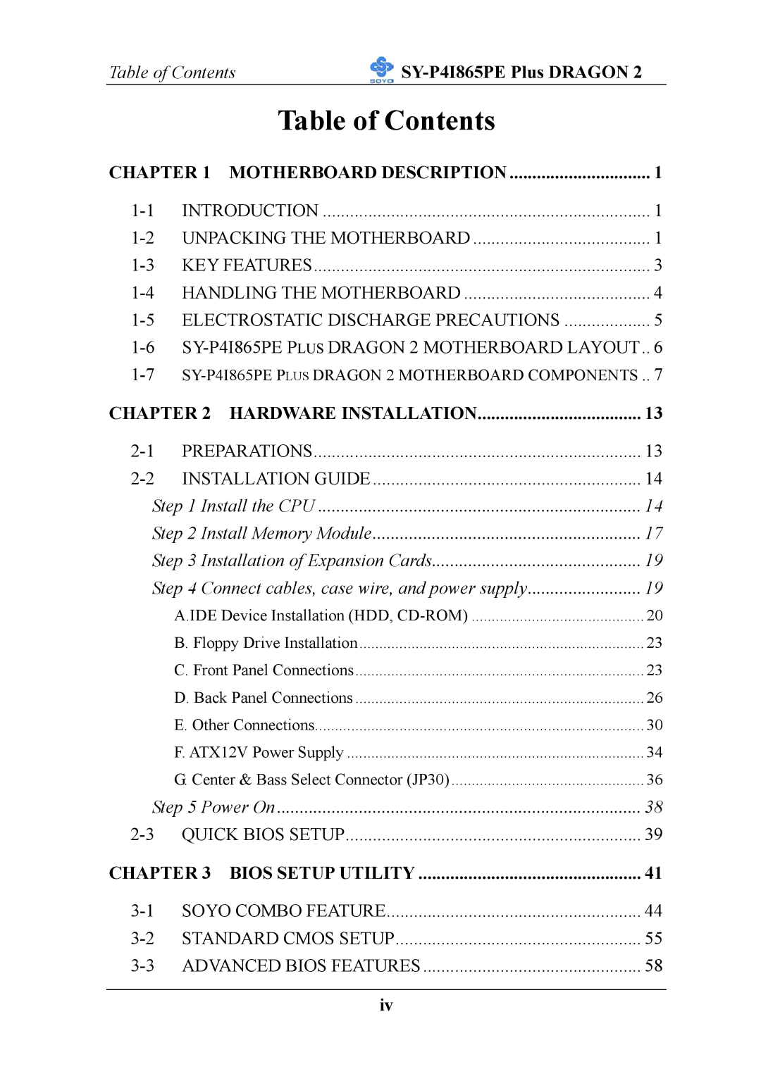 AB Soft ATX 12V user manual Table of Contents 