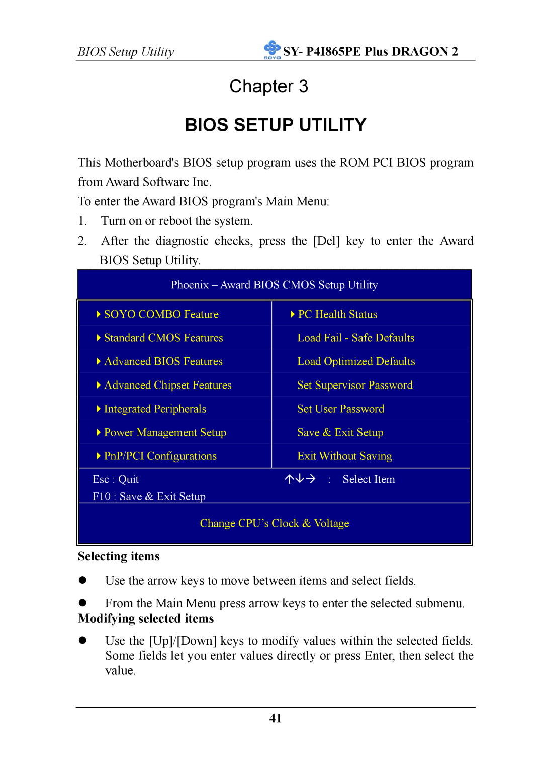 AB Soft ATX 12V user manual Selecting items, Modifying selected items 