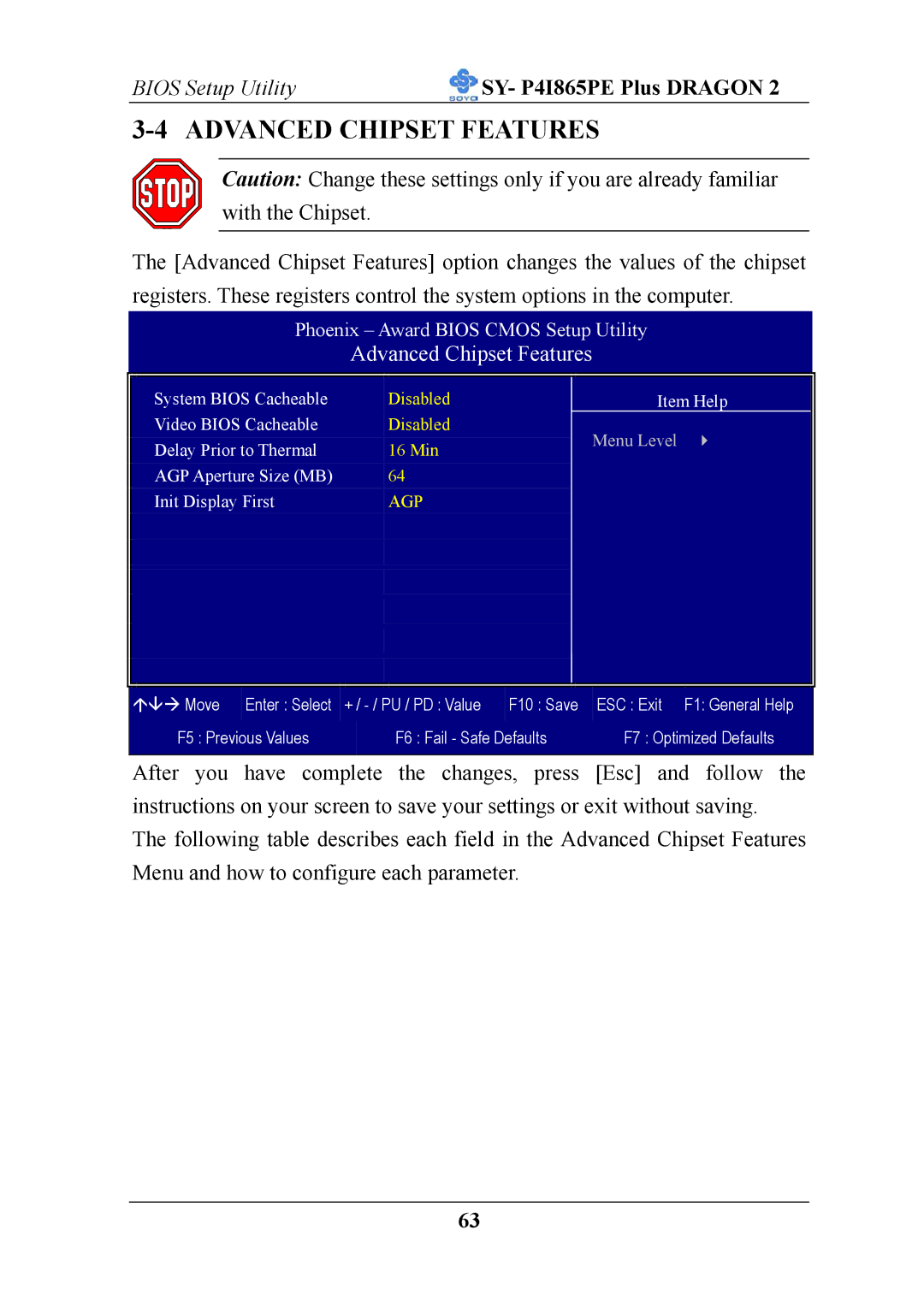 AB Soft ATX 12V user manual Advanced Chipset Features 