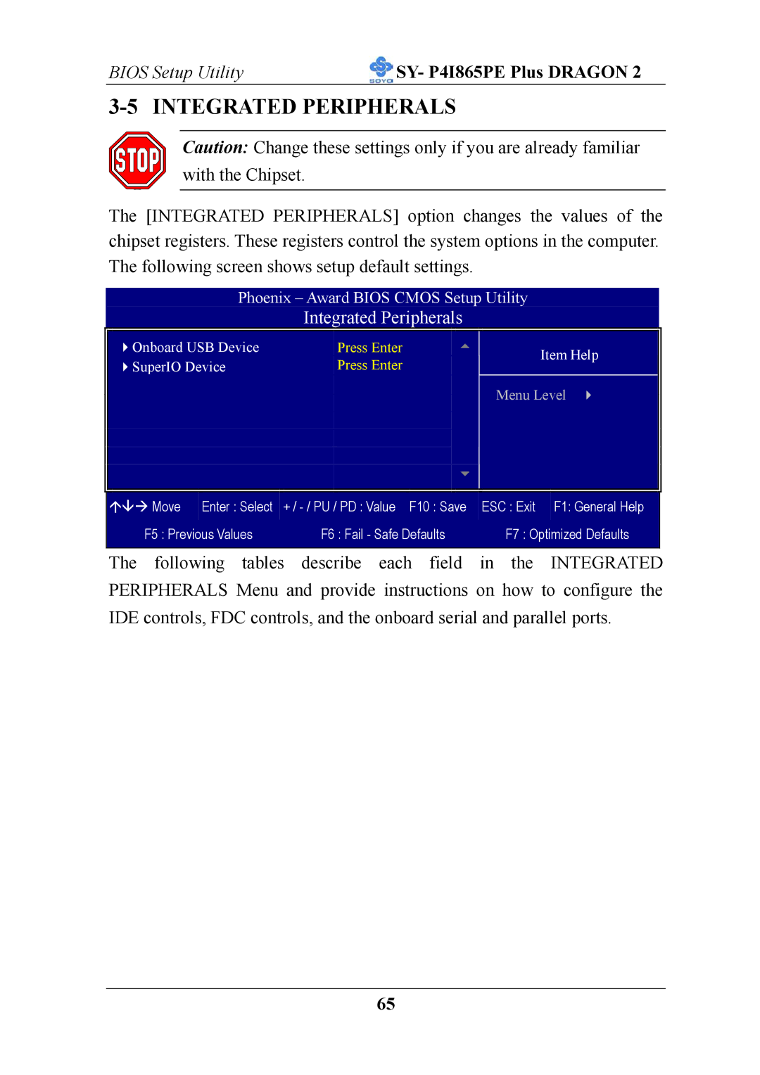 AB Soft ATX 12V user manual Integrated Peripherals 