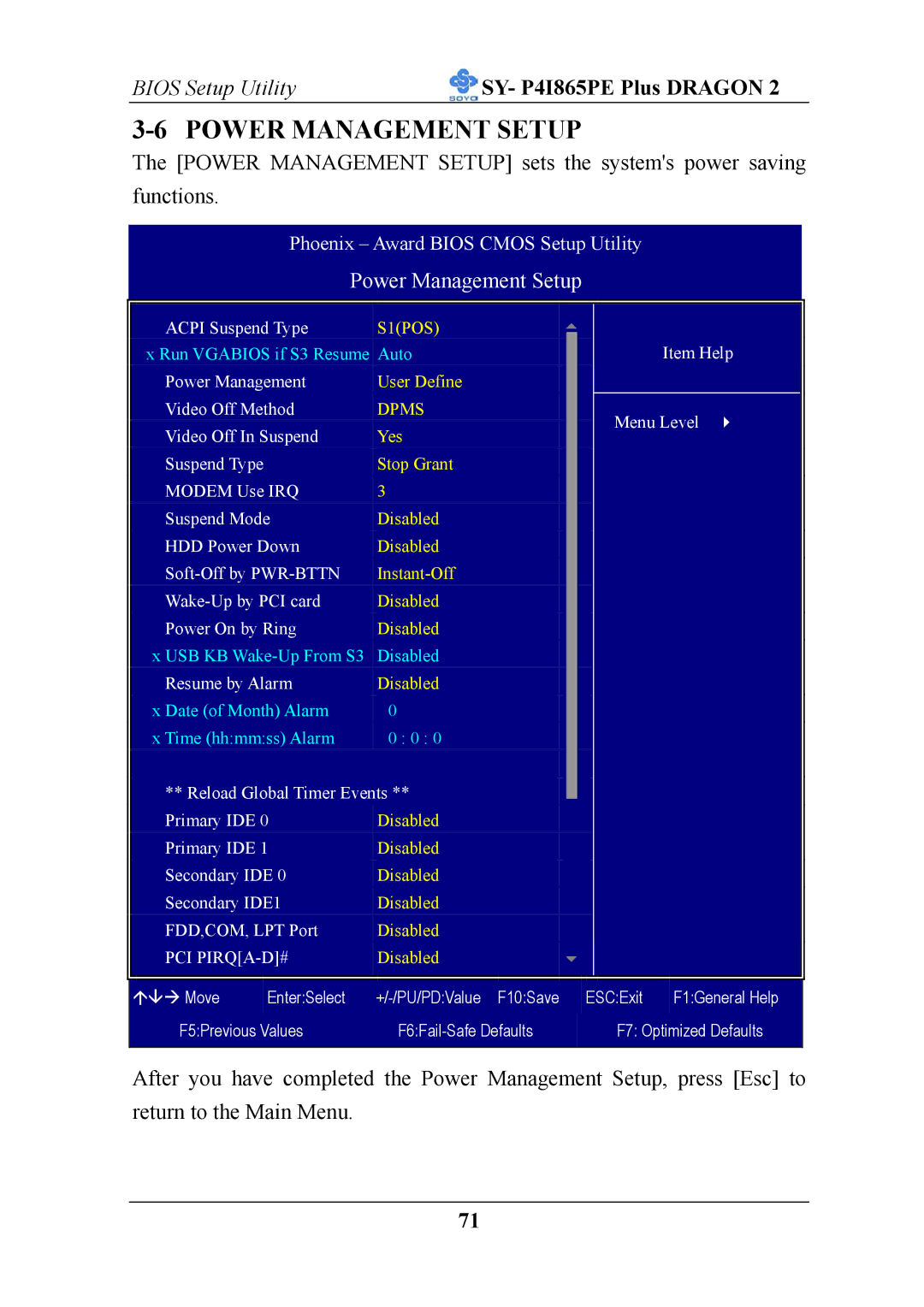 AB Soft ATX 12V user manual Power Management Setup 