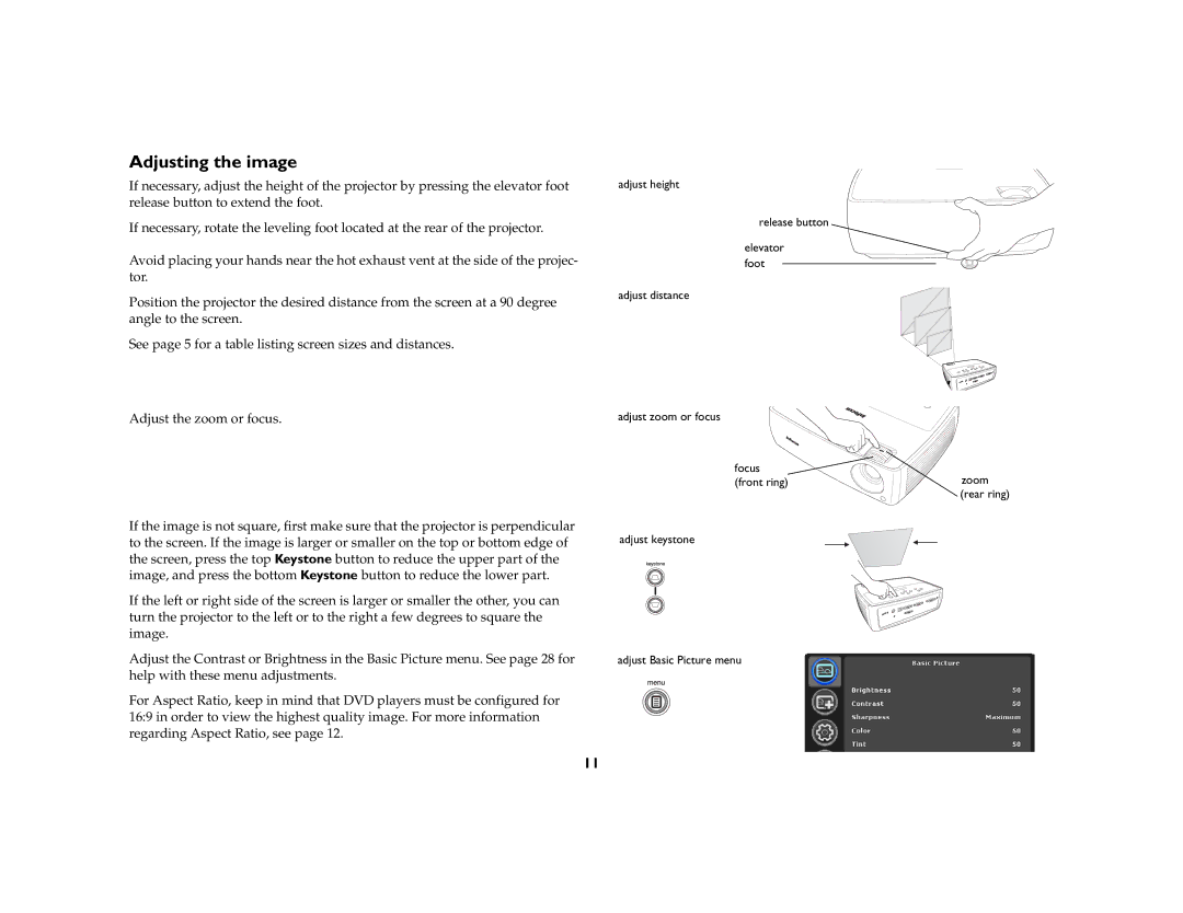 AB Soft IN2104, IN2106, IN2102 manual Adjusting the image 