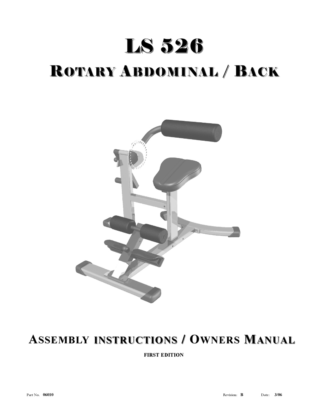 AB Soft LS 526 manual Rotary Abdominal / Back 