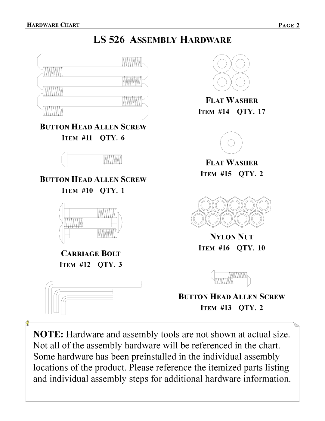 AB Soft manual LS 526 Assembly Hardware 