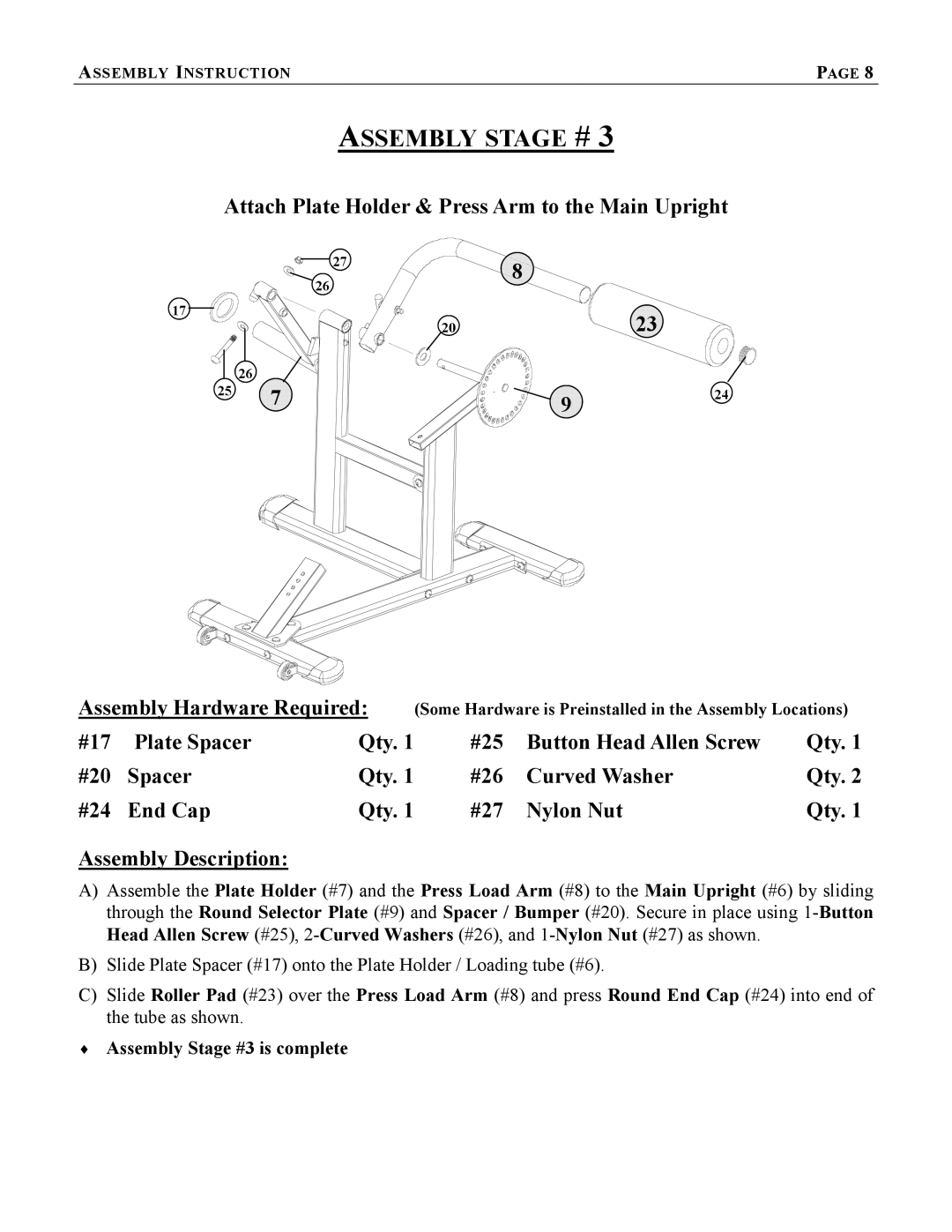 AB Soft LS 526 manual #17 Plate Spacer 