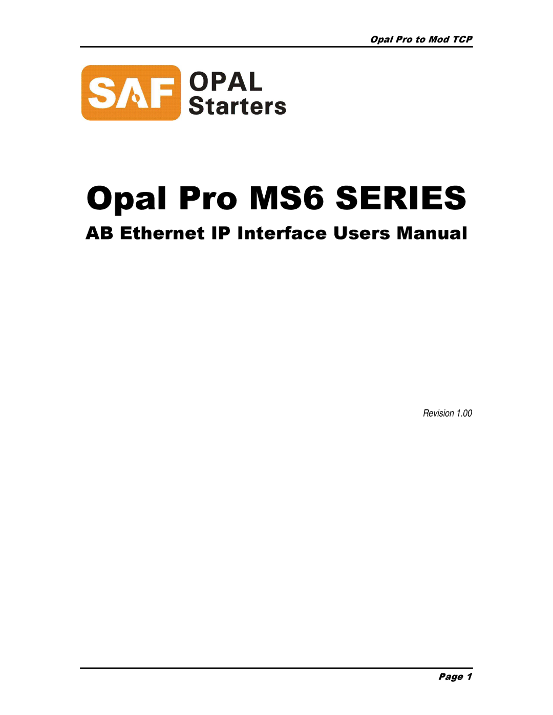 AB Soft MS6 SERIES user manual Opal Pro MS6 Series 