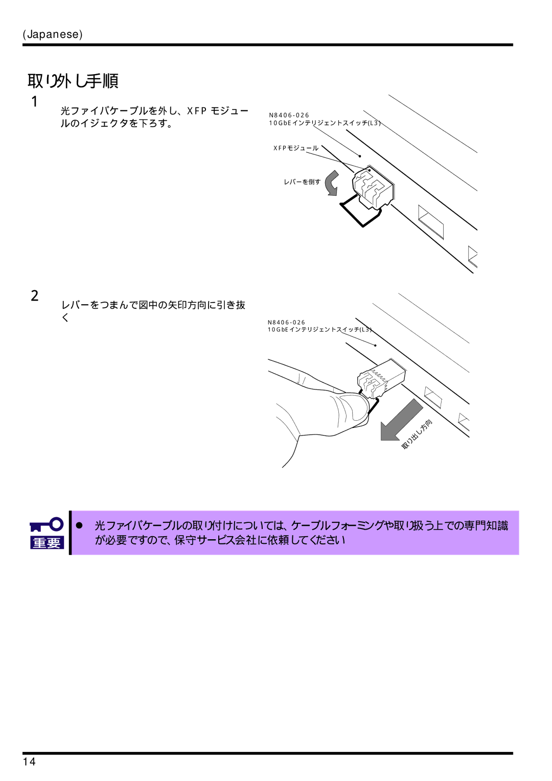 AB Soft N8406-026 manual 取り外し手順 