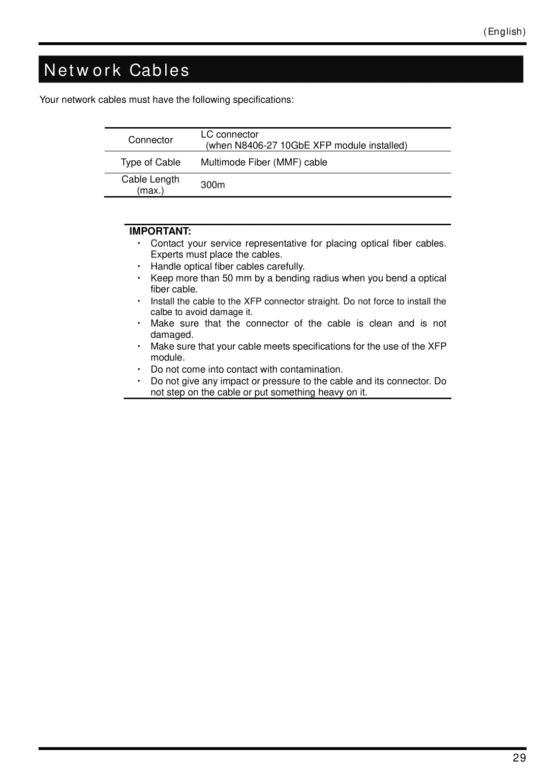 AB Soft N8406-026 manual Network Cables 