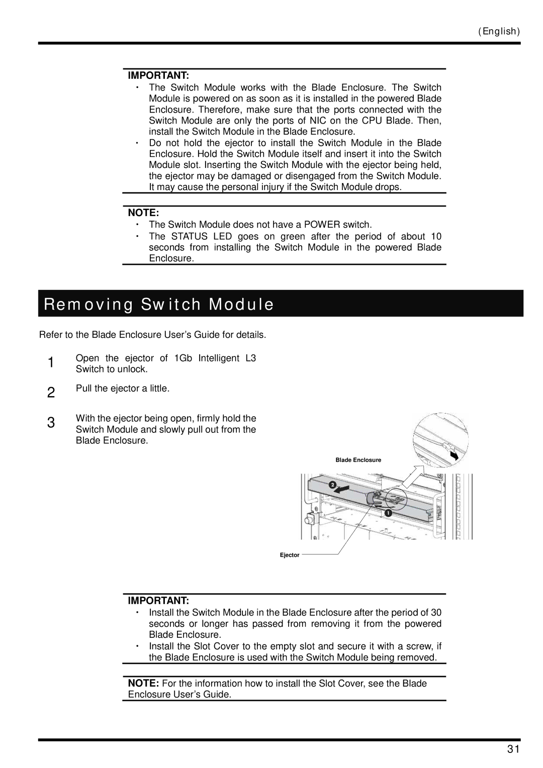 AB Soft N8406-026 manual Removing Switch Module 