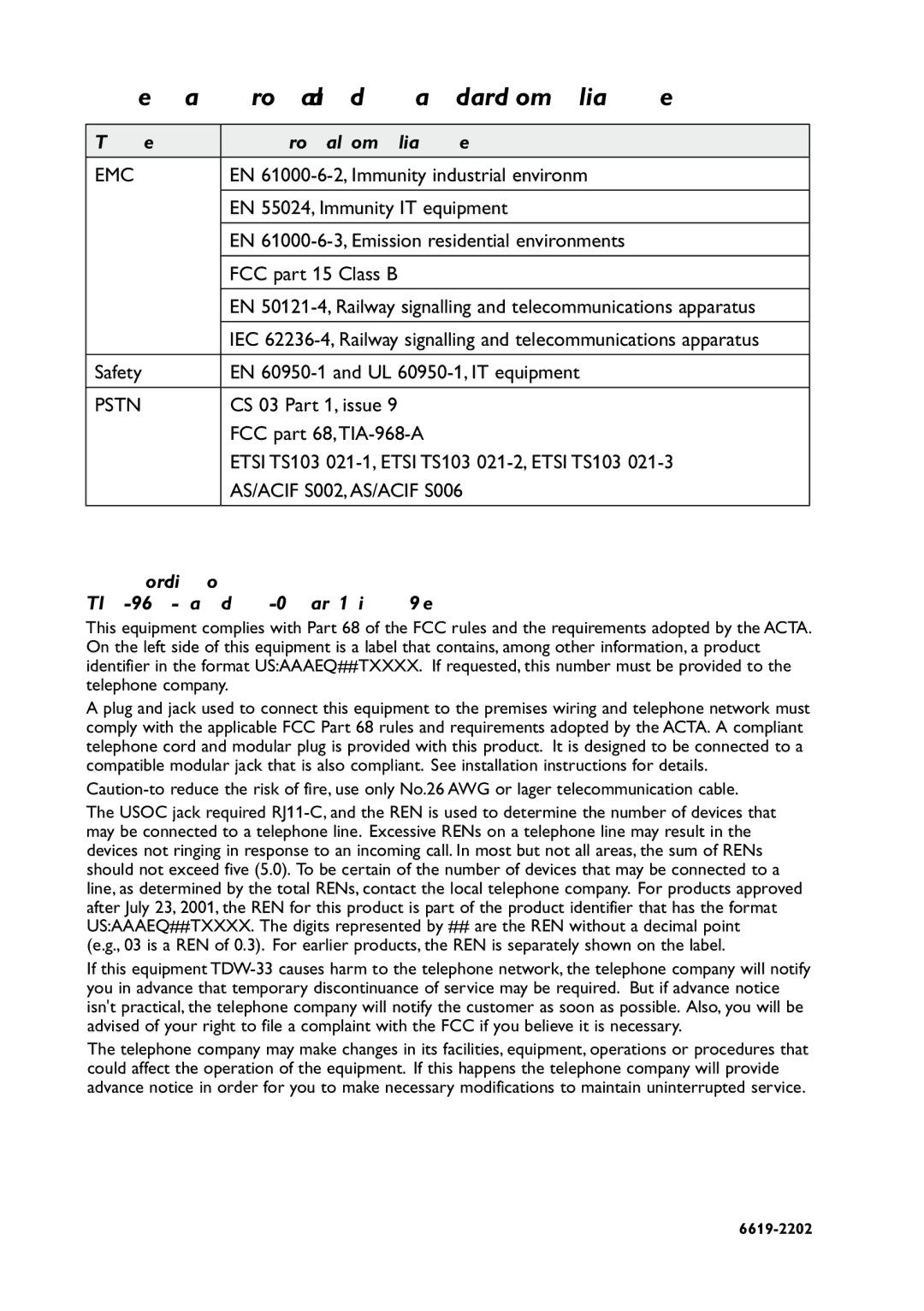 AB Soft TDW-33 manual Agency approvals and standards compliance, Type Approval / Compliance 