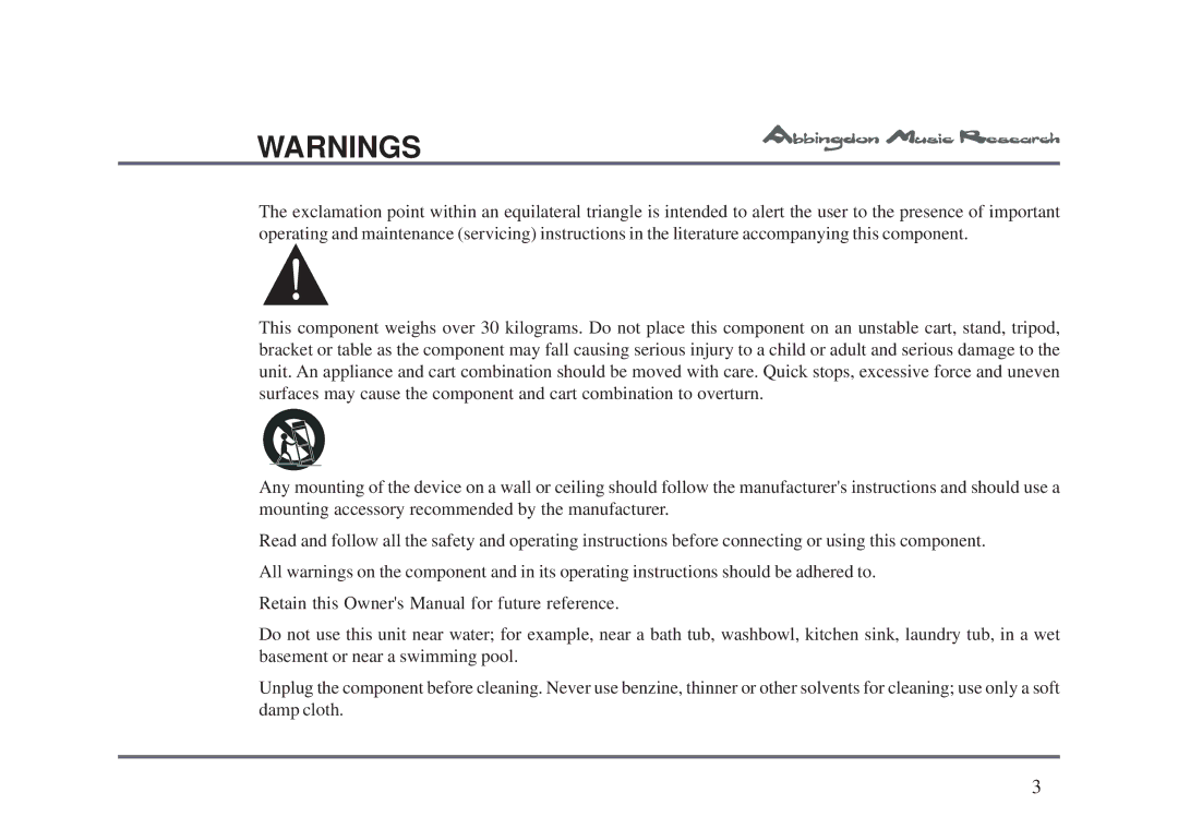 Abbingdon Music Research LS-77 owner manual 