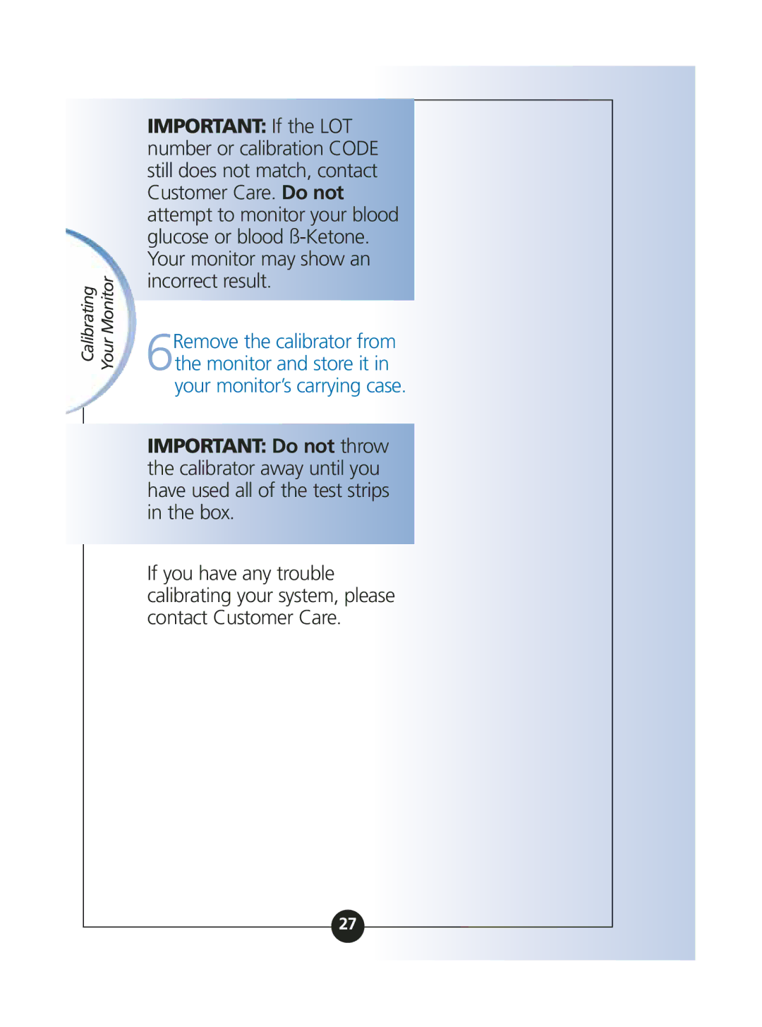 Abbott Diabetes Care ART06986 manual Calibrating Your Monitor 