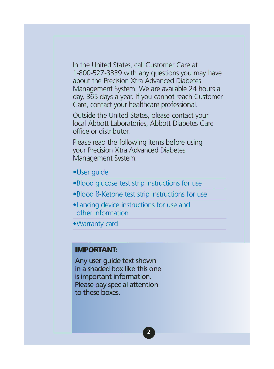 Abbott Diabetes Care ART06986 manual United States, call Customer Care at 