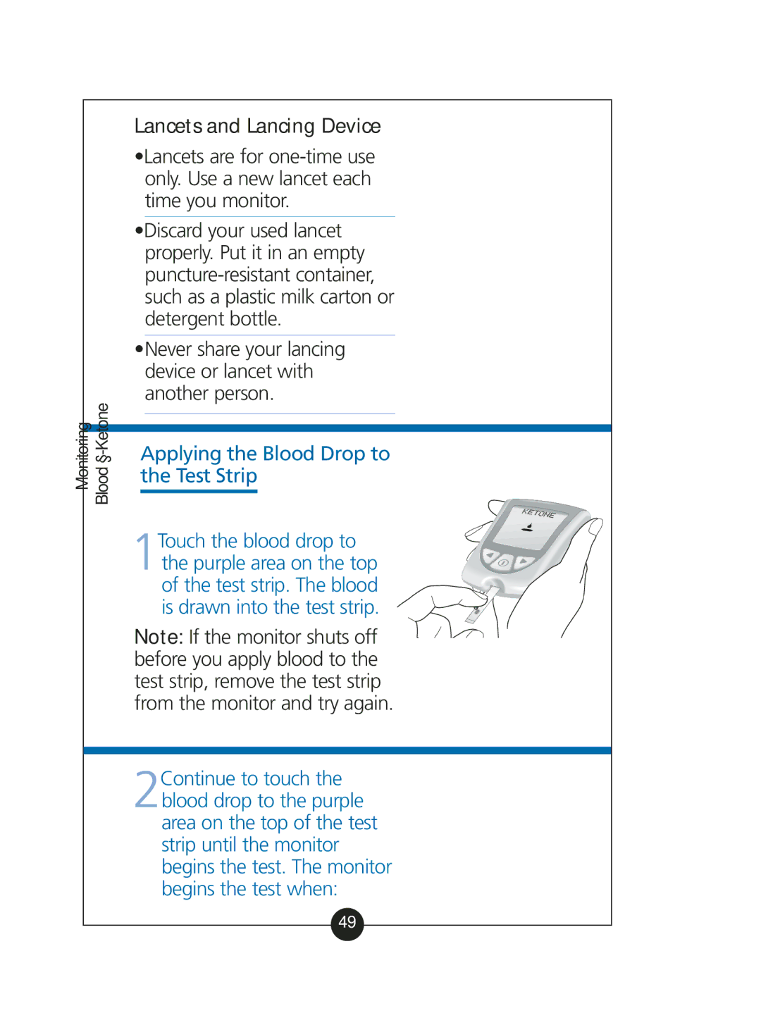 Abbott Diabetes Care ART06986 manual Applying the Blood Drop to the Test Strip 