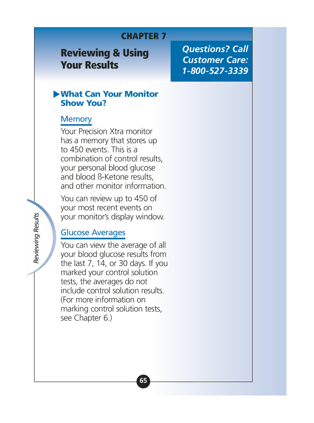 Abbott Diabetes Care ART06986 manual What Can Your Monitor Show You?, Memory, Glucose Averages 