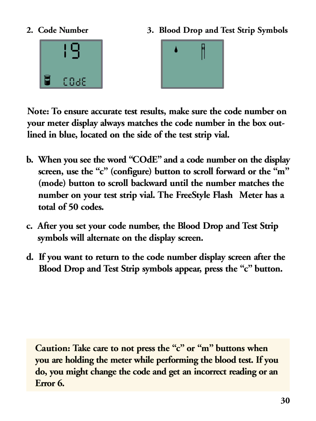 Abbott Diabetes Care Blood Glucose Monitor manual Code Number 