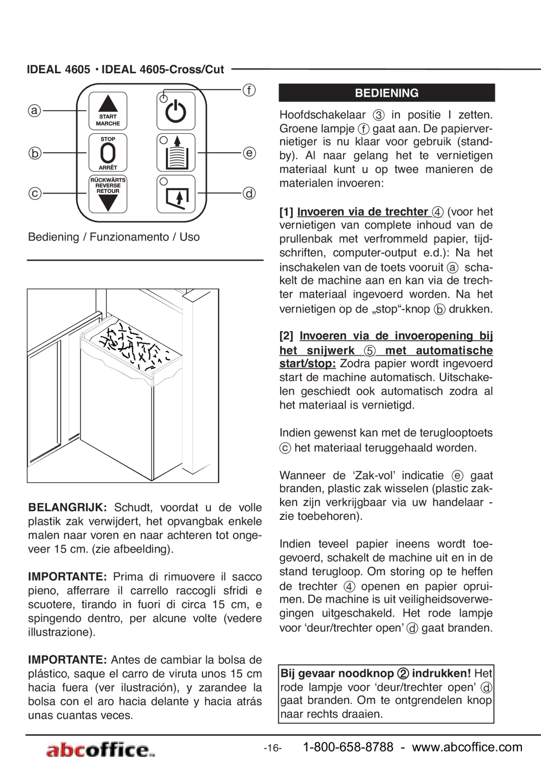 ABC Office 4605-Cross/Cut manual Bediening 