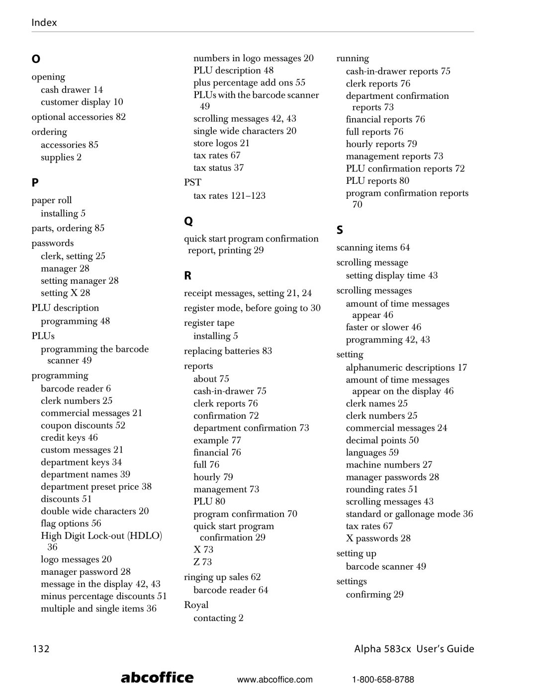 ABC Office Alpha 583cx manual 132 