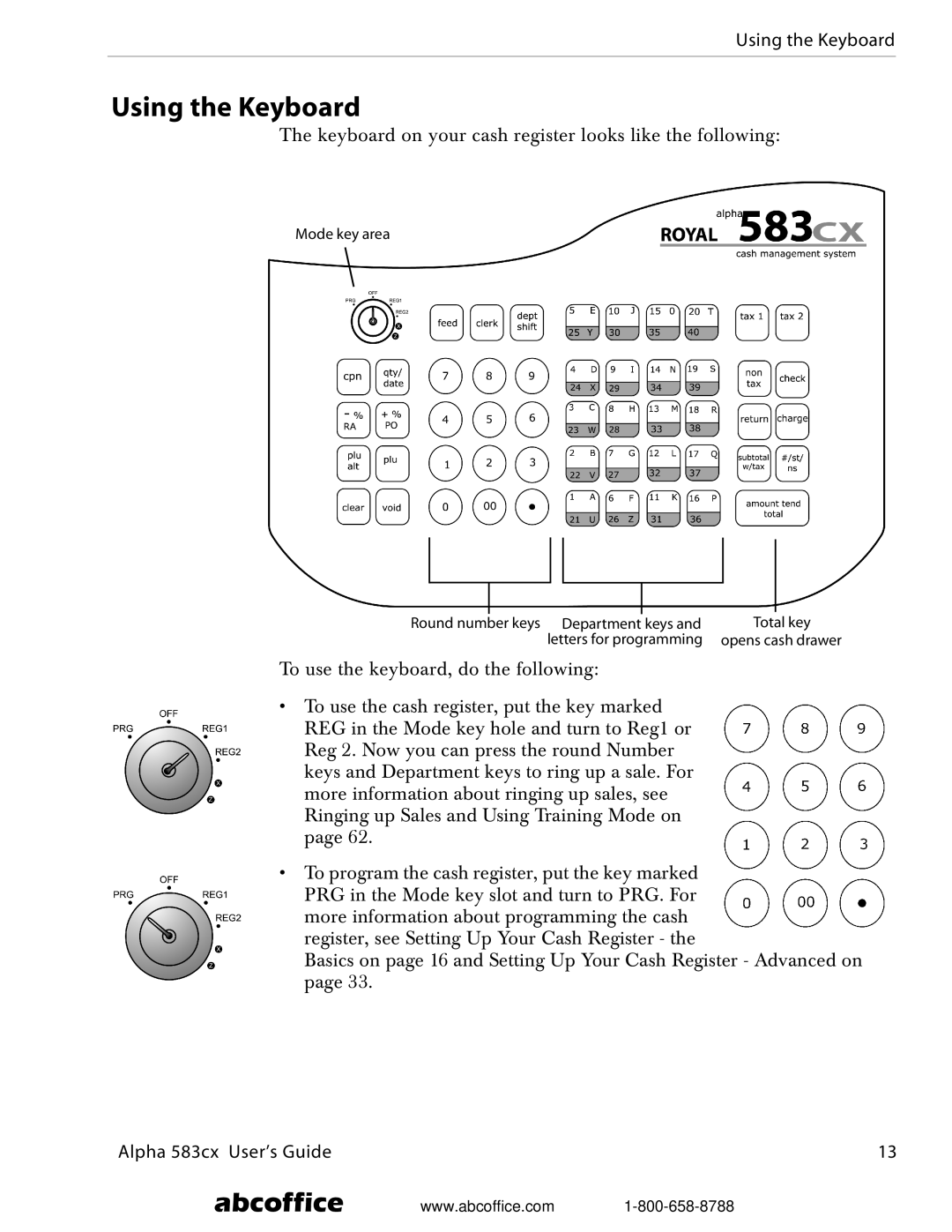 ABC Office Alpha 583cx manual Using the Keyboard 