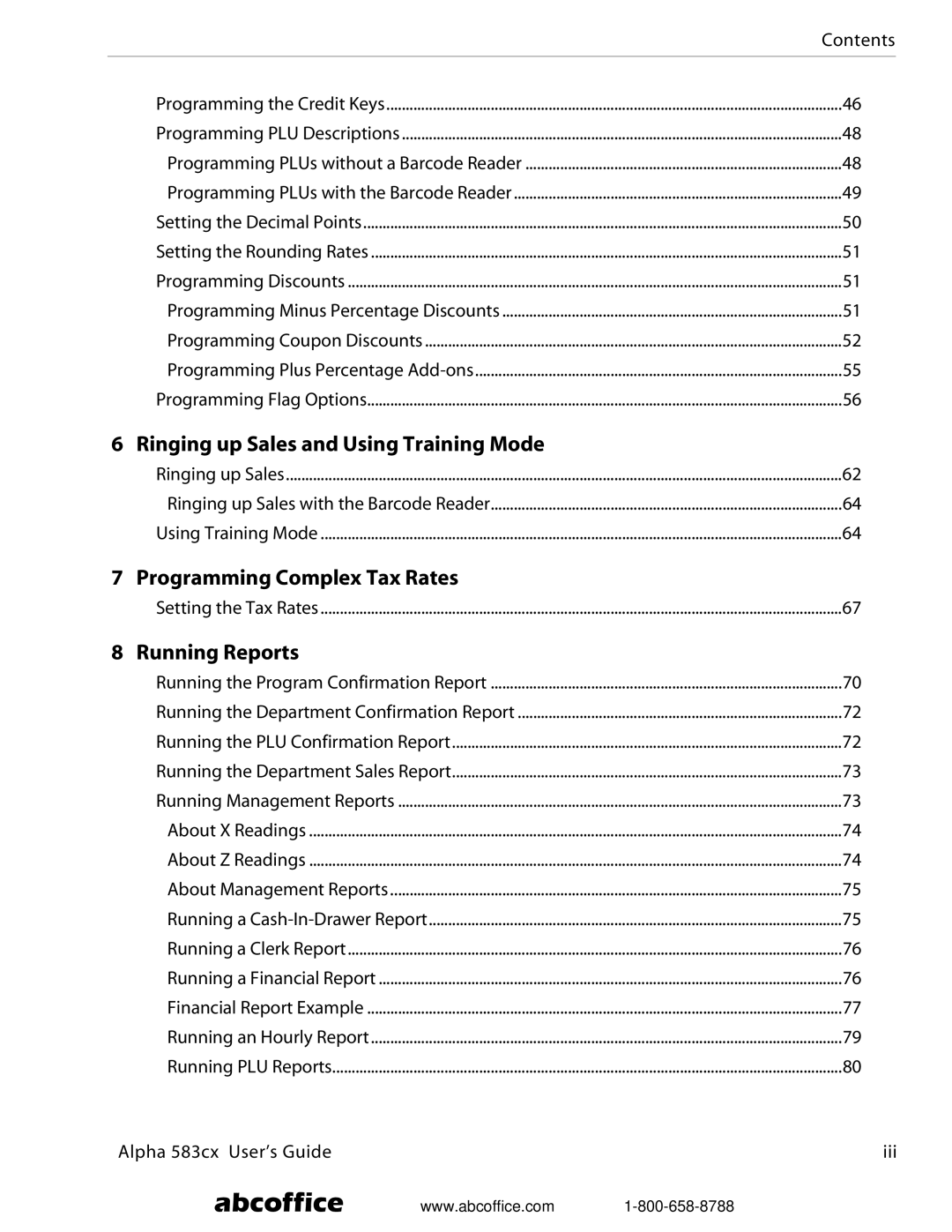 ABC Office manual Running Reports, Alpha 583cx User’s Guide Iii 