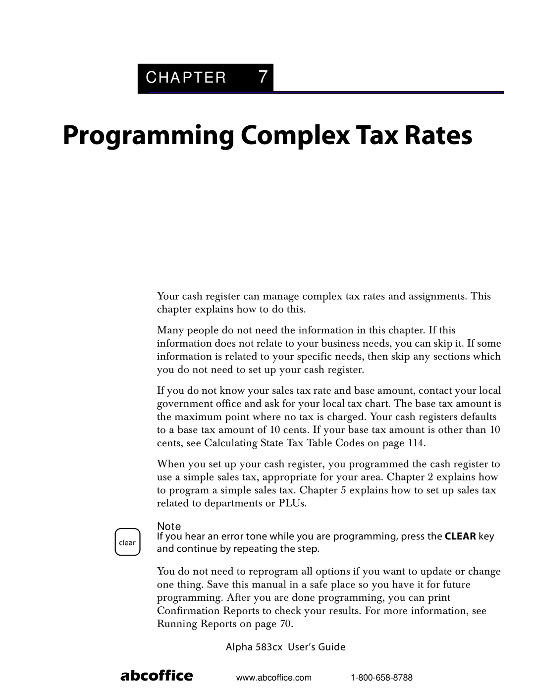 ABC Office Alpha 583cx manual Programming Complex Tax Rates 