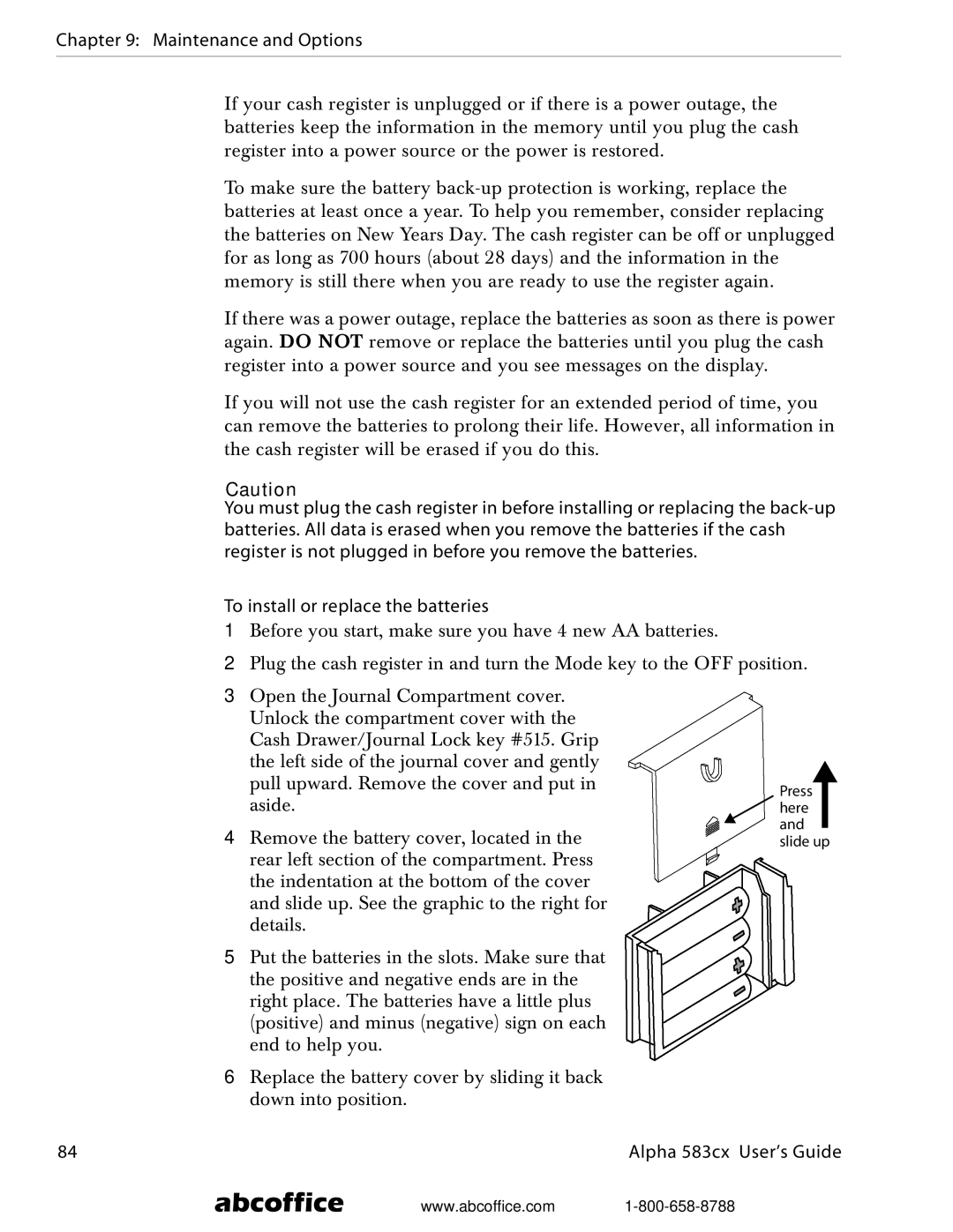 ABC Office Alpha 583cx manual Aside 