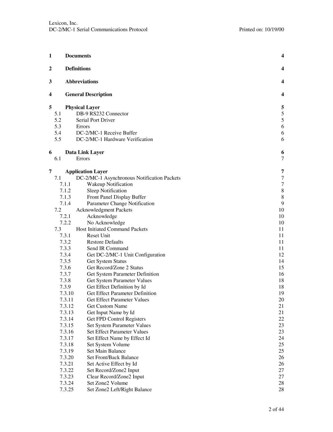 ABC Office MC-1, DC-2 manual Data Link Layer 