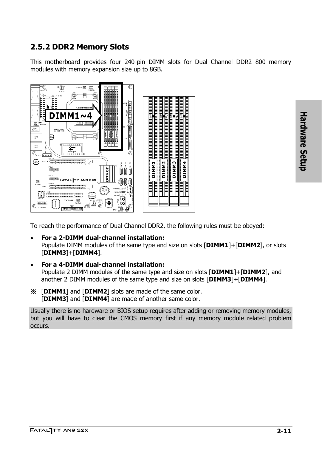 Abit AN9 32X manual 2 DDR2 Memory Slots 