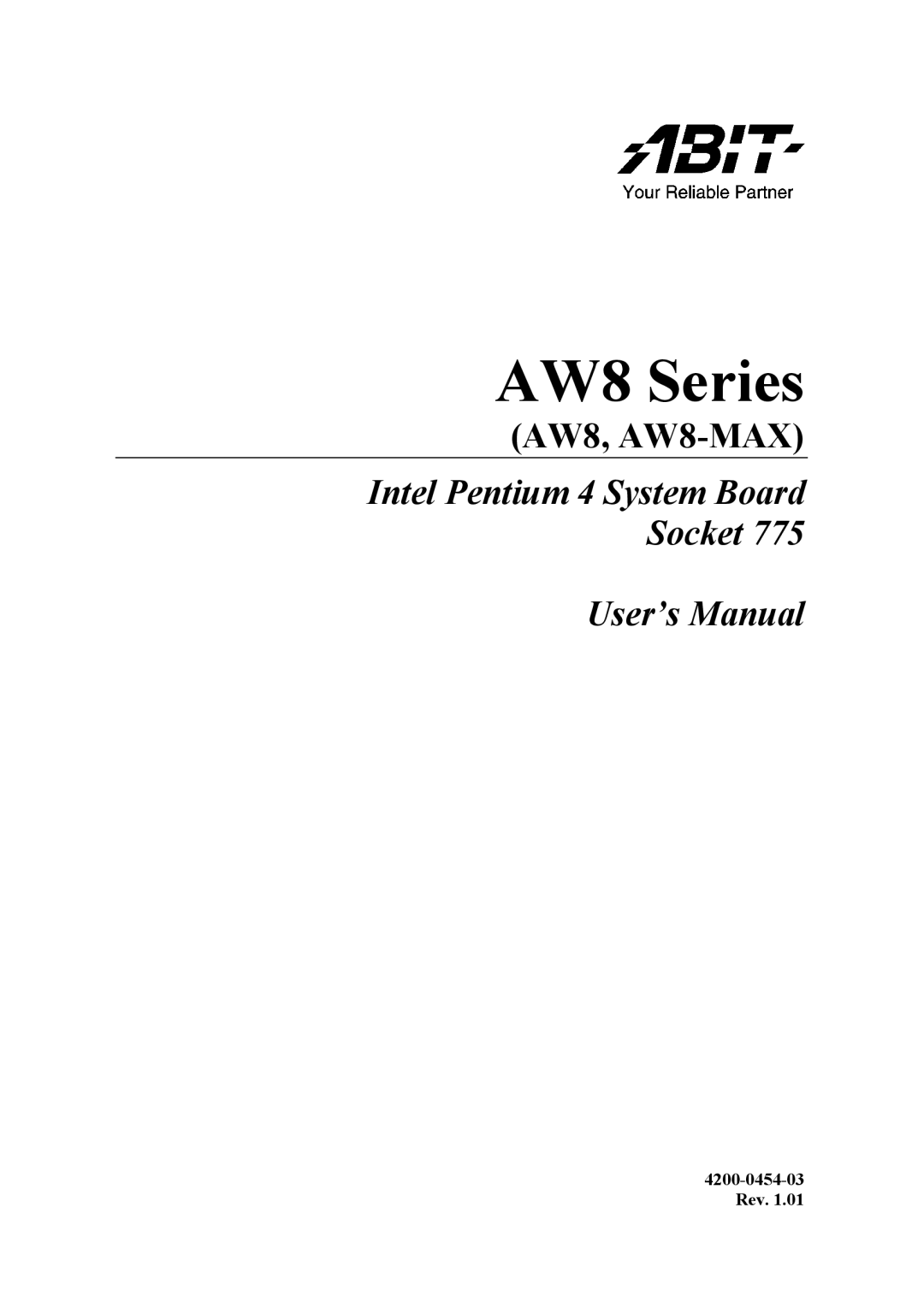 Abit user manual AW8 Series 