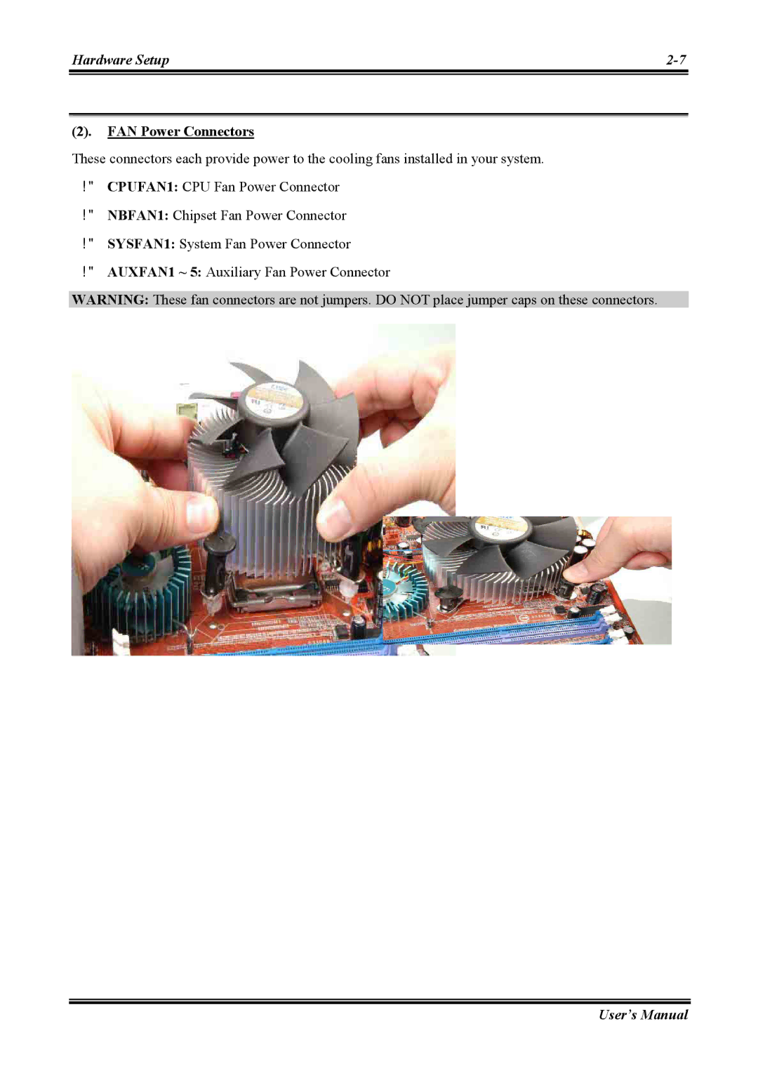 Abit AW8 user manual FAN Power Connectors 