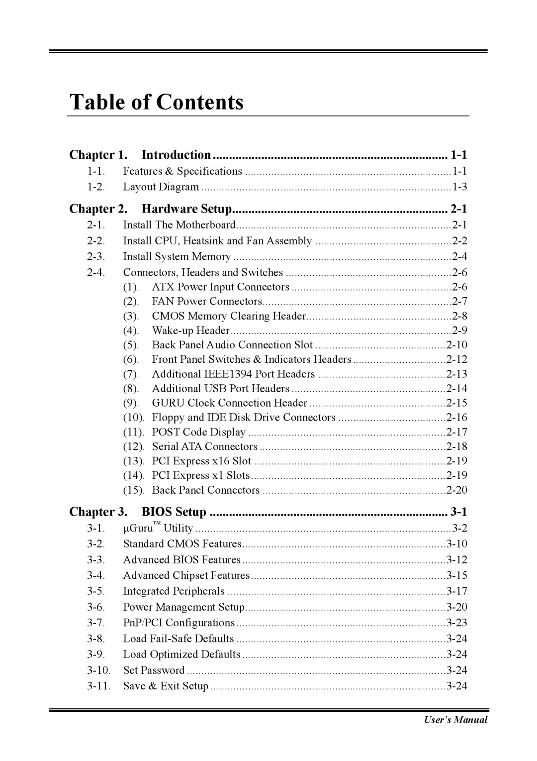 Abit AW8 user manual Table of Contents 