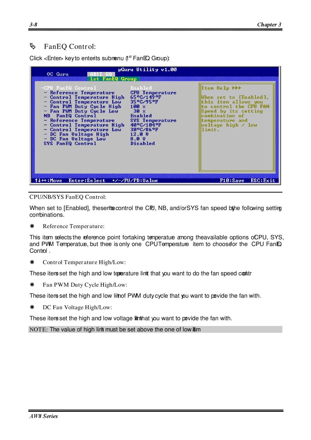 Abit AW8 user manual # FanEQ Control 