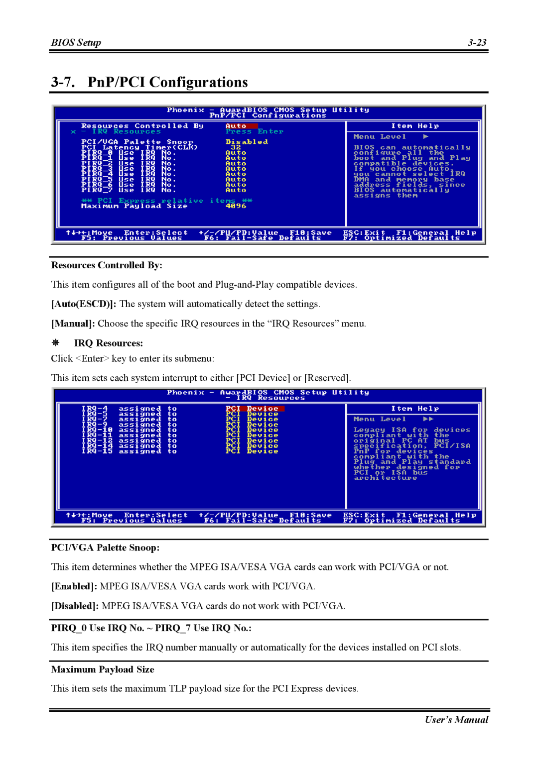 Abit AW8 user manual PnP/PCI Configurations 