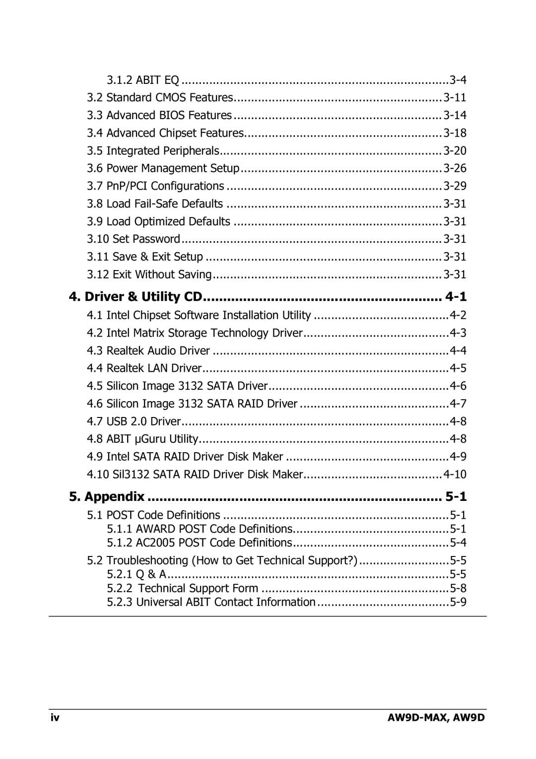 Abit AW9D-MAX manual Driver & Utility CD 