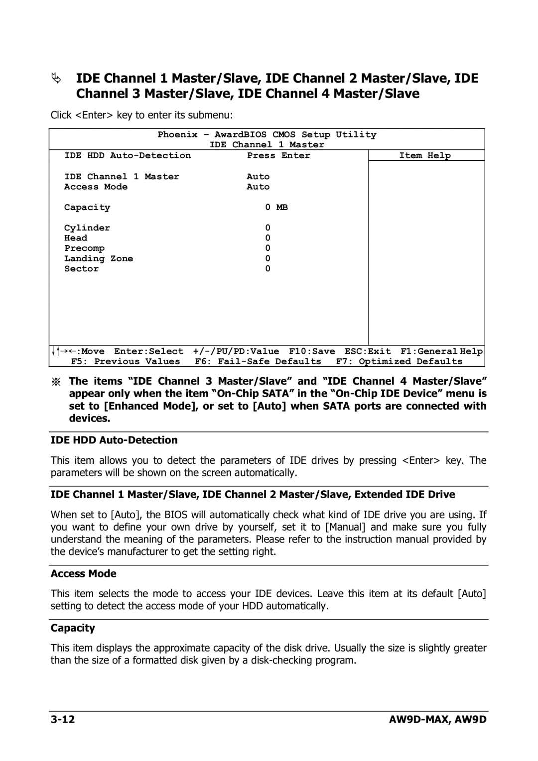 Abit AW9D-MAX manual Click Enter key to enter its submenu 