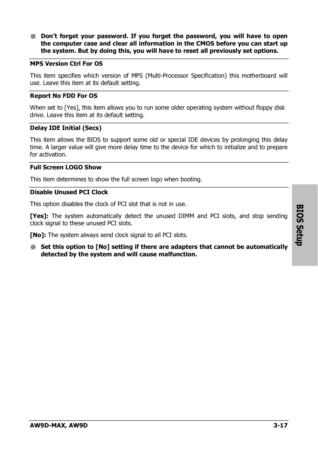 Abit AW9D-MAX manual Bios Setup 